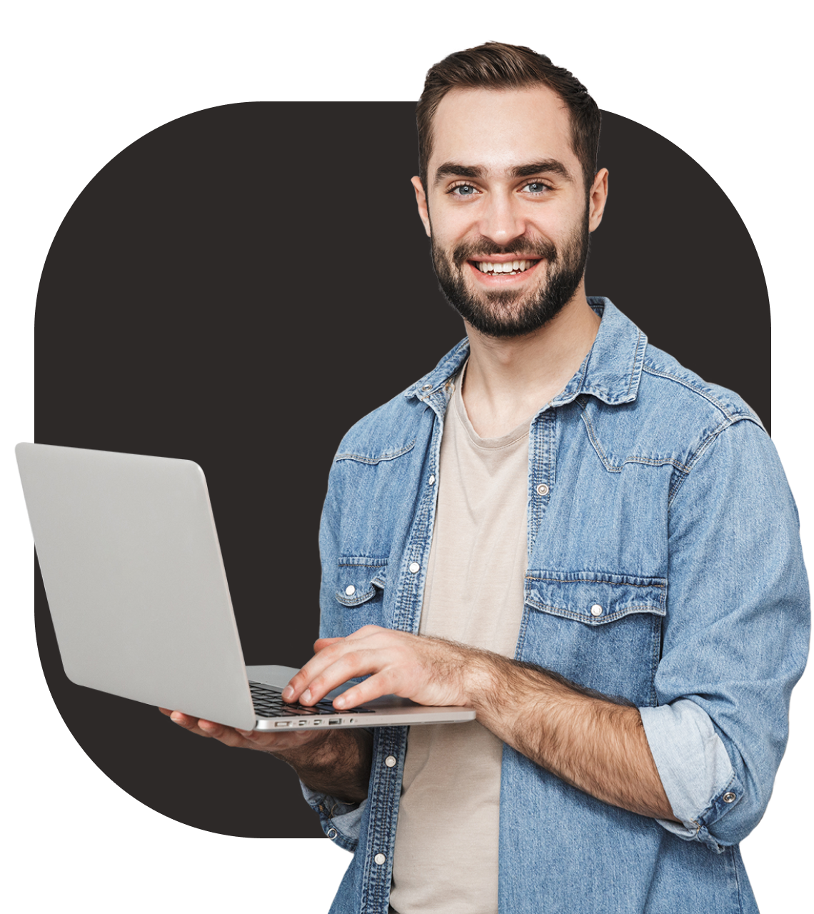 Integração para inovar seu negócio on - line-o cara com um laptop - borzo delivery / Integrasi untuk berinovasi dalam bisnis online Anda-pria dengan laptop-pengiriman borzo