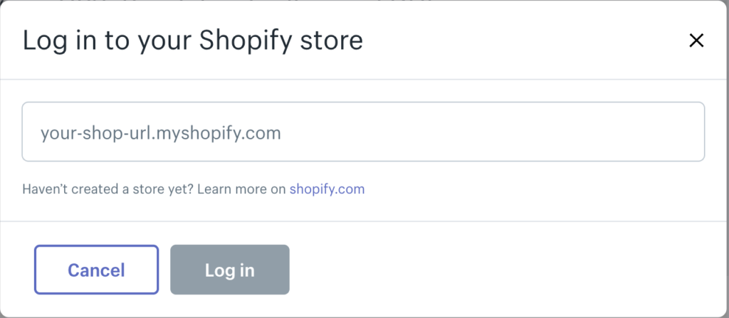 borzo shopify integration - log in to your Shopify store - borzo delivery