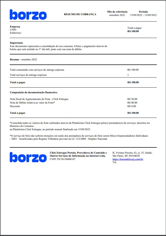 examples of payment documents - borzo delivery