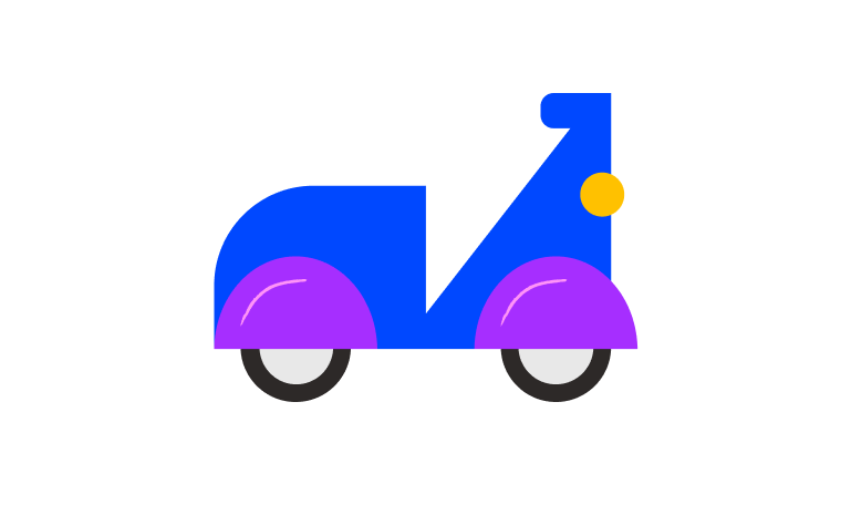 delivery without traffic jams - motorcycle in motion - brisk delivery