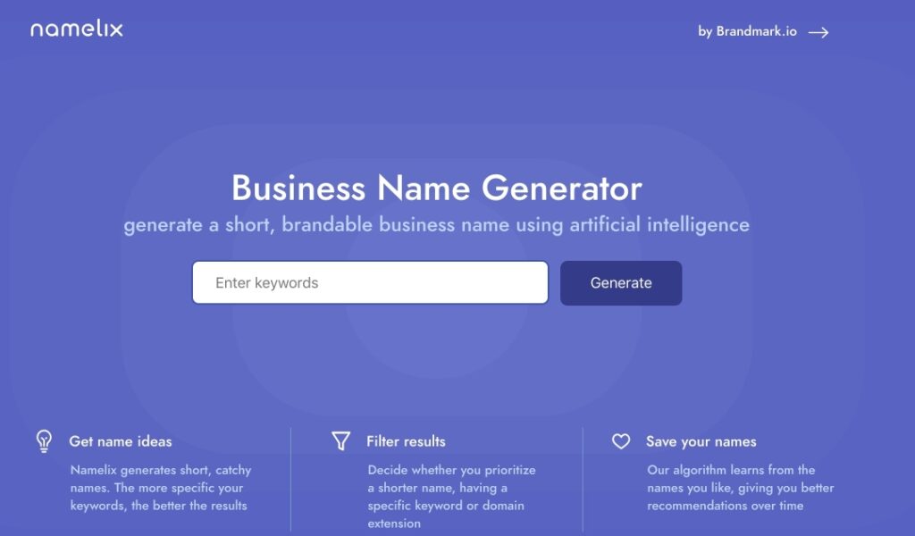 business name tips and suggestions for start-up - namelix business name generator website - borzo delivery