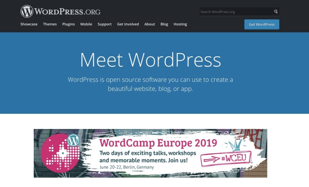best cms for website comparison review - WordPress official website - borzo delivery