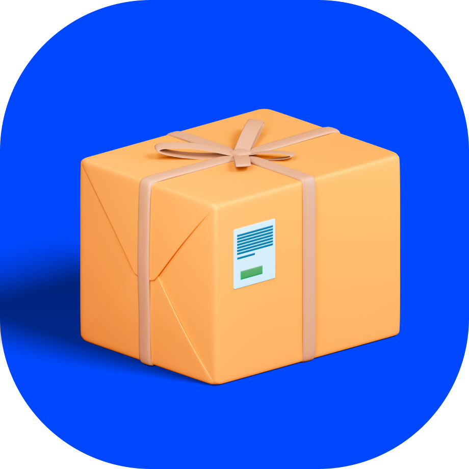Court delivery - box on blue background png - Borzo India