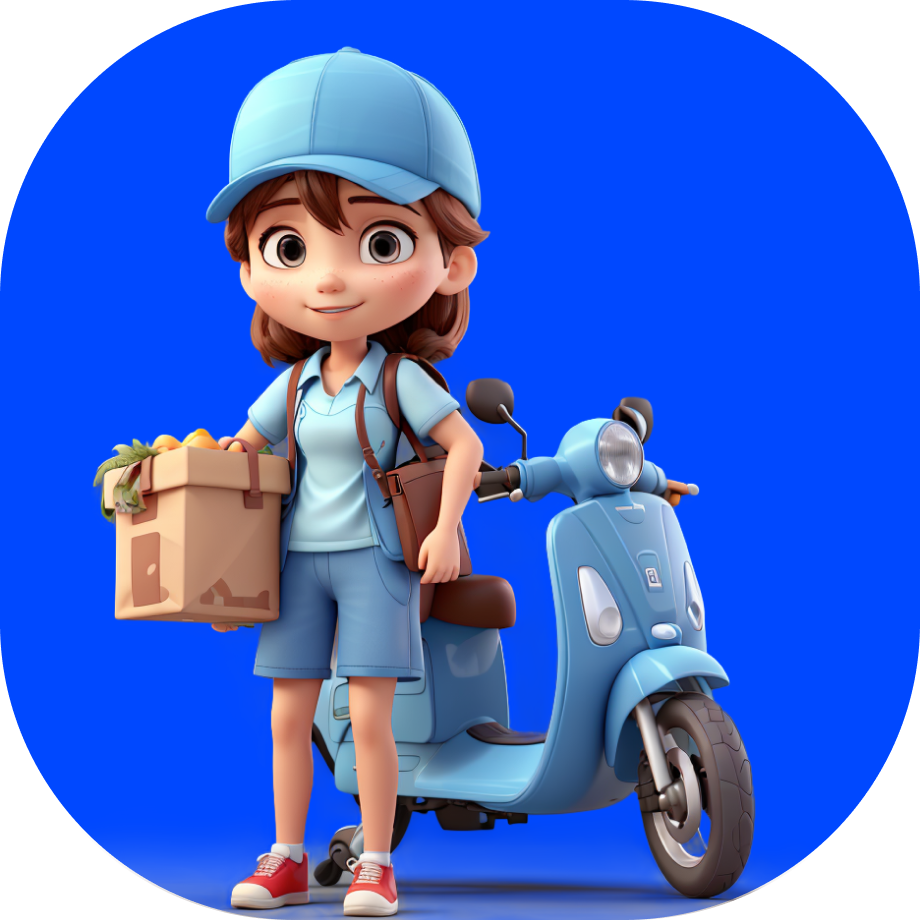 Courier Grocery Delivery in Mumbai - courier girl delivering groceries on bike - Borzo India