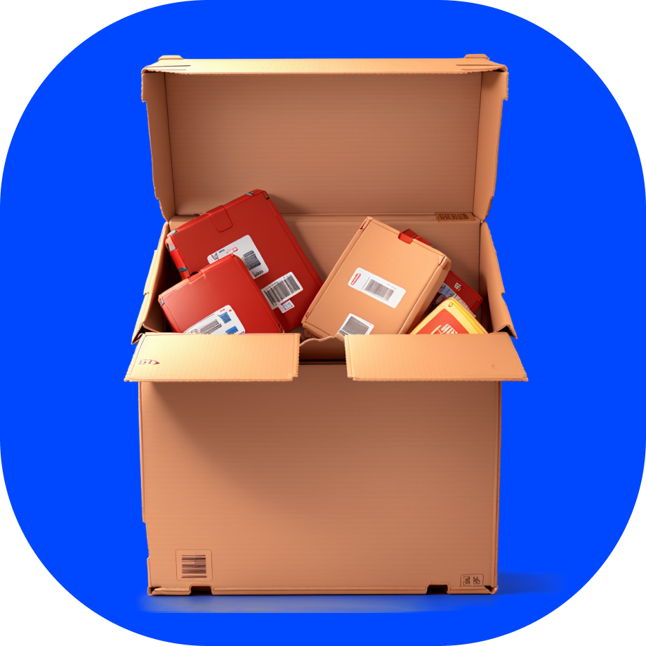 Parcel delivery services in India - carboard box with parcels for shipping - Borzo India