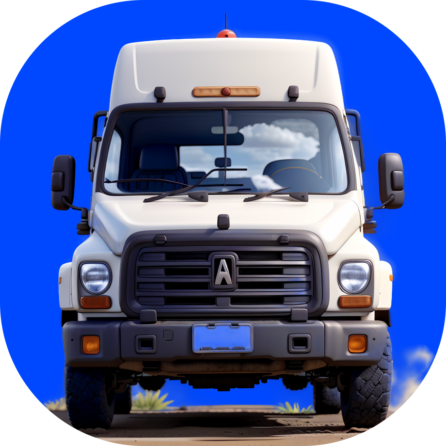 cargo delivery India - white truck cartoon style 3d - Borzo