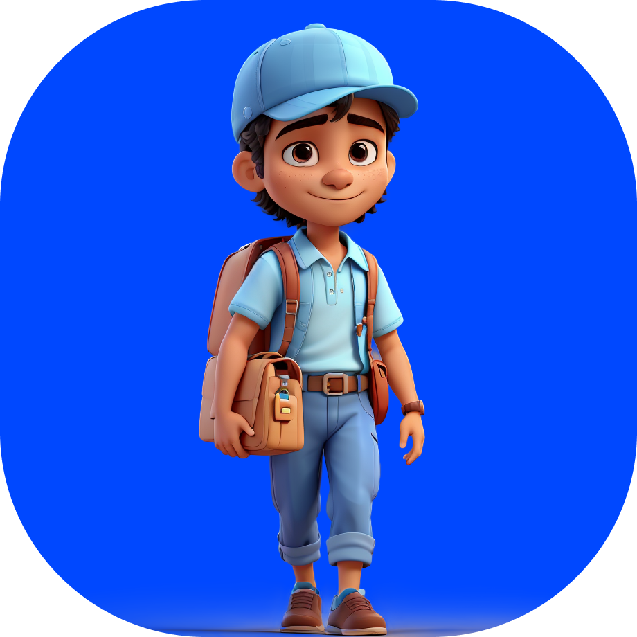 Seamless Next Day Delivery in India - cartoon style courier in blue uniform - Borzo India