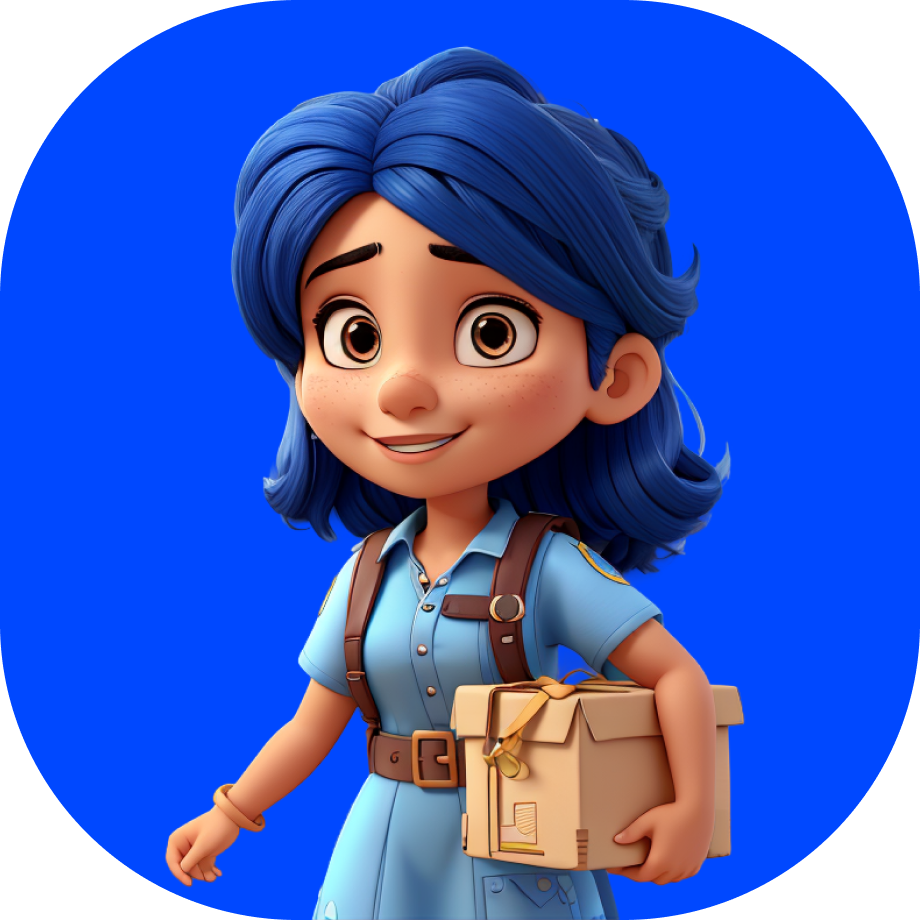 Courier Service in Navi Mumbai - delivery Indian girl in blue uniform holds a box - Borzo India
