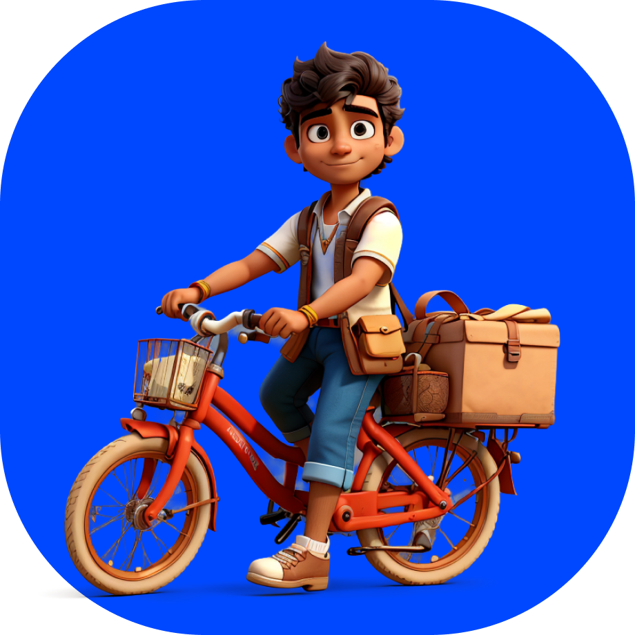 Delivery Service in Mira Road - courier on a bicycle with a box - Borzo India