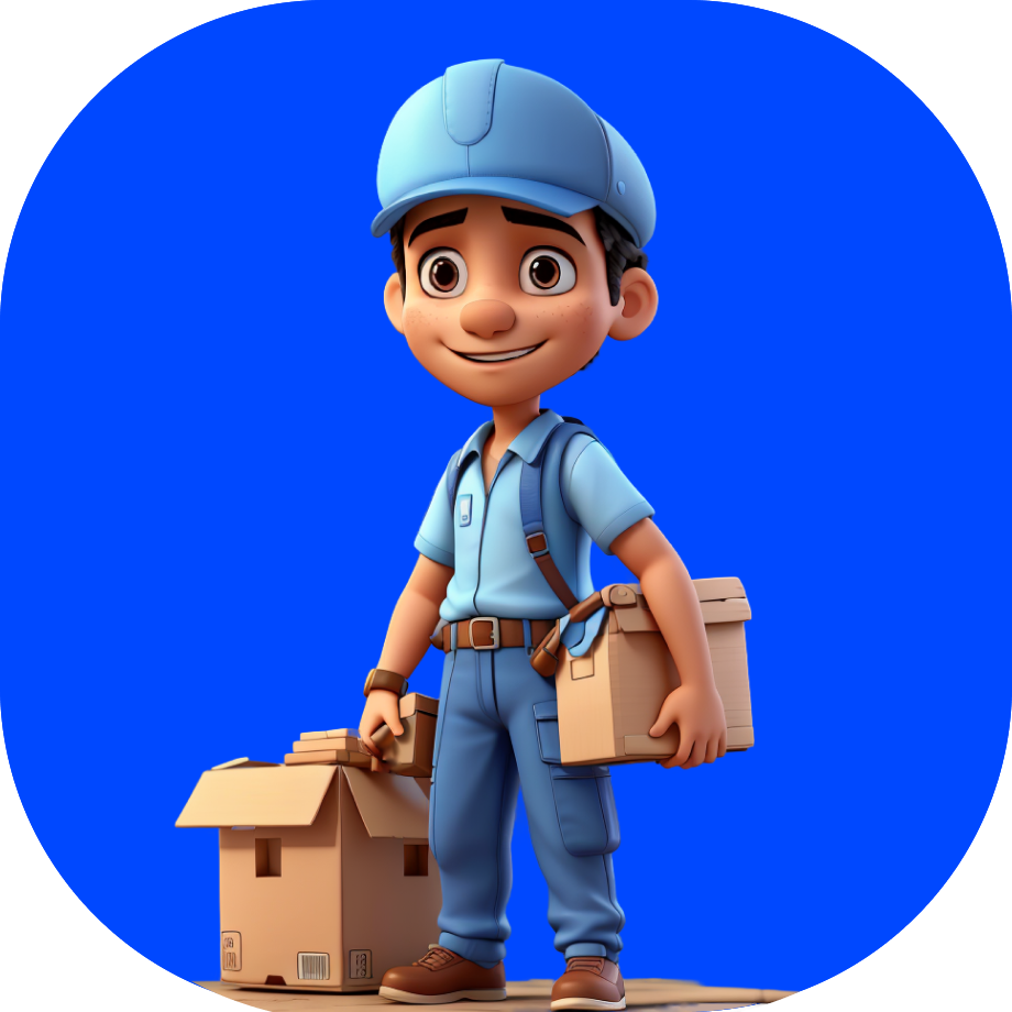 Reliable Delivery Service in Thane - Indian courier in blue clothes holding a box - Borzo India