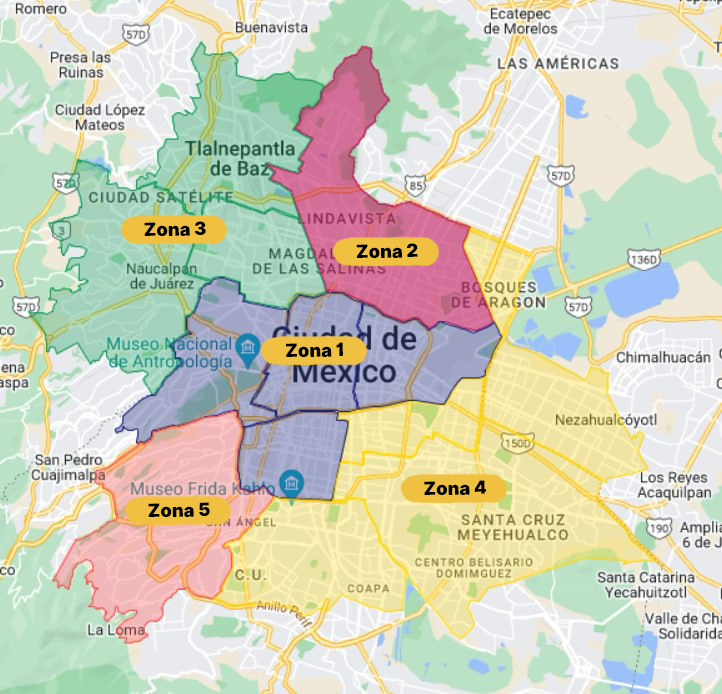 Cobertura y tarifas nueva zona - imagen del mapa - entrega de borzo